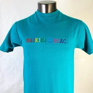 Vintage 80 Hanes Beefy-T Waikiki Beach Hawaii USA